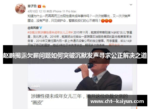 赵鹏揭露欠薪问题如何突破沉默发声寻求公正解决之道